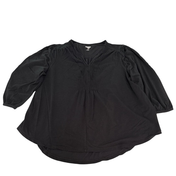 Lands' End Black 3/4 Sleeve Blouse - Picture 1 of 1